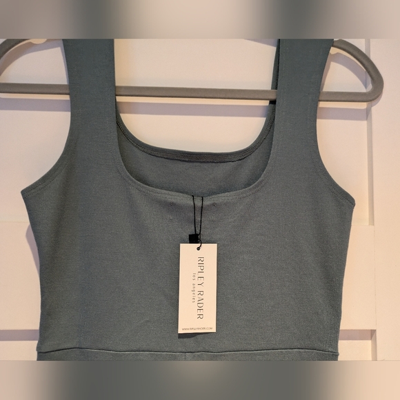 Ripley Rader Ponte Knit Tank Wide Leg Jumpsuit Cropped, 2/small, Sea Blue, NWT - Picture 5 of 6